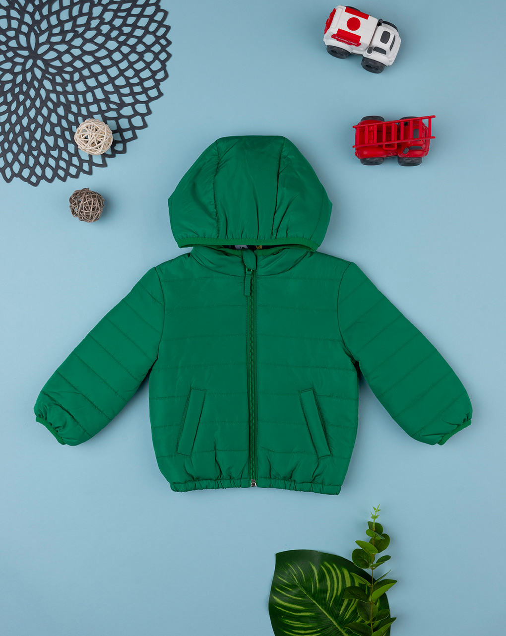 βρεφικό μπουφάν φουσκωτό πράσινο για αγόρι