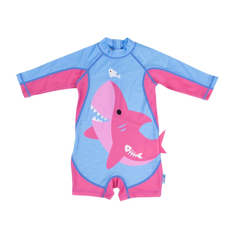 Zoocchini surf suit upf50 pink shark για κορίτσι - Zoocchini