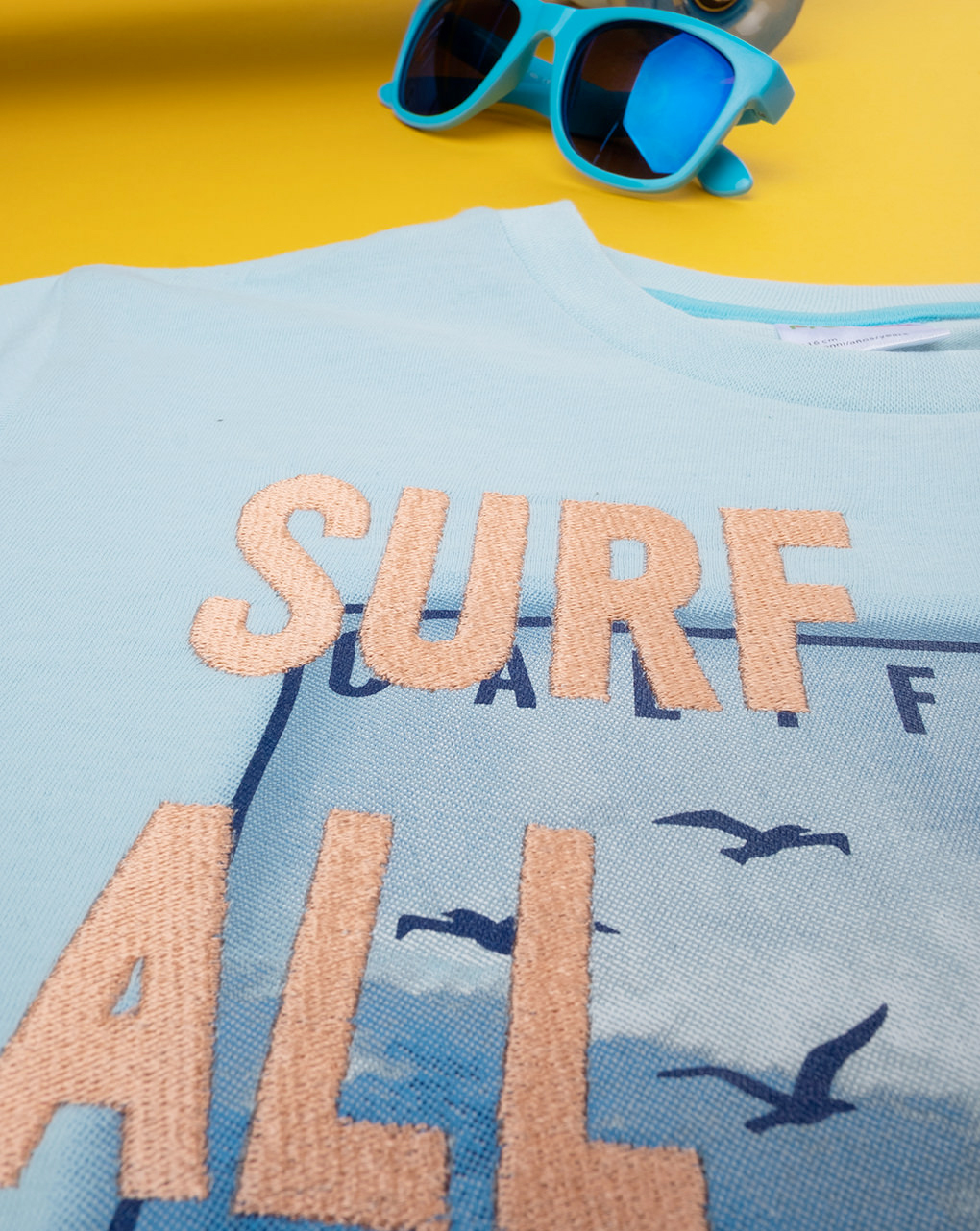 παιδικό t-shirt γαλάζιο surf all day για αγόρι - Prénatal