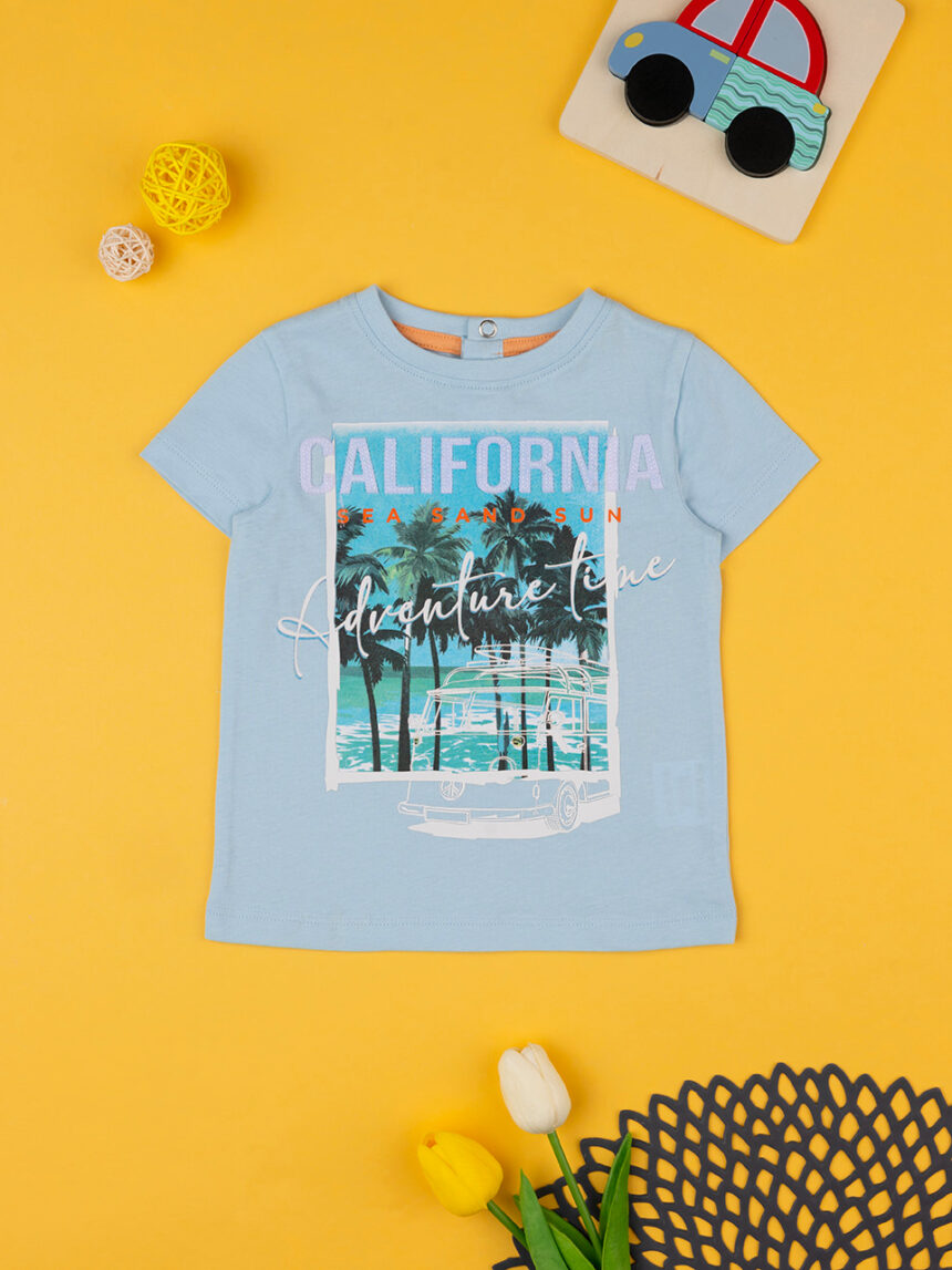 βρεφικό t-shirt γαλάζιο california για αγόρι - Prénatal