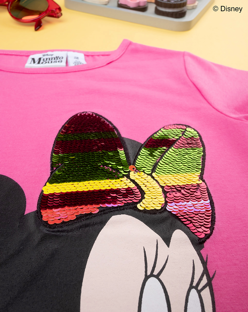 παιδικό t-shirt φούξια με τη minnie για κορίτσι - Prénatal