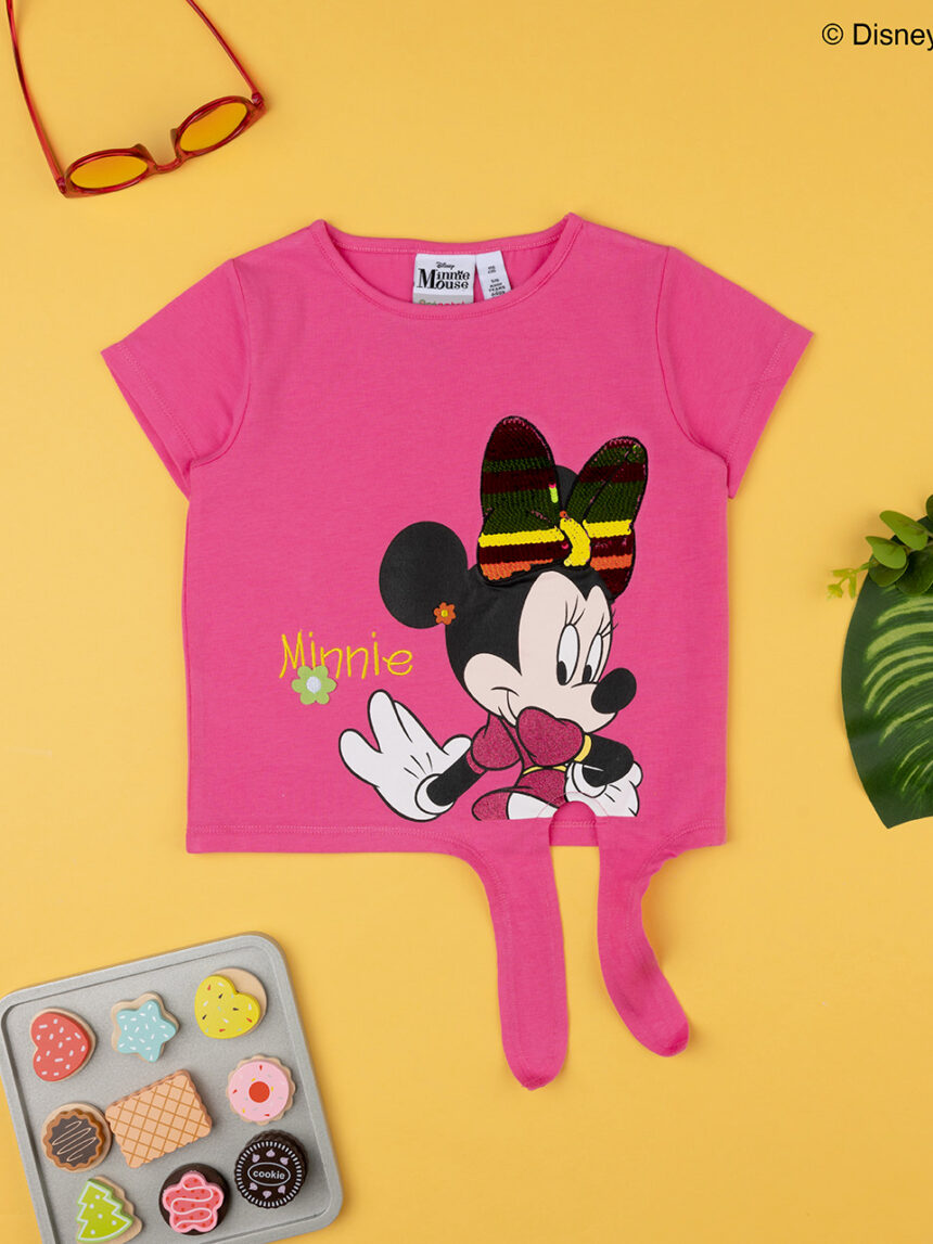 παιδικό t-shirt φούξια με τη minnie για κορίτσι - Prénatal