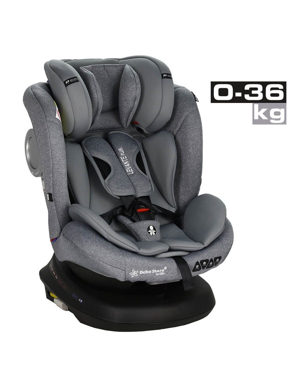 Bebe stars κάθισμα αυτοκινήτου levante plus isofix 360° grey - Bebe Stars