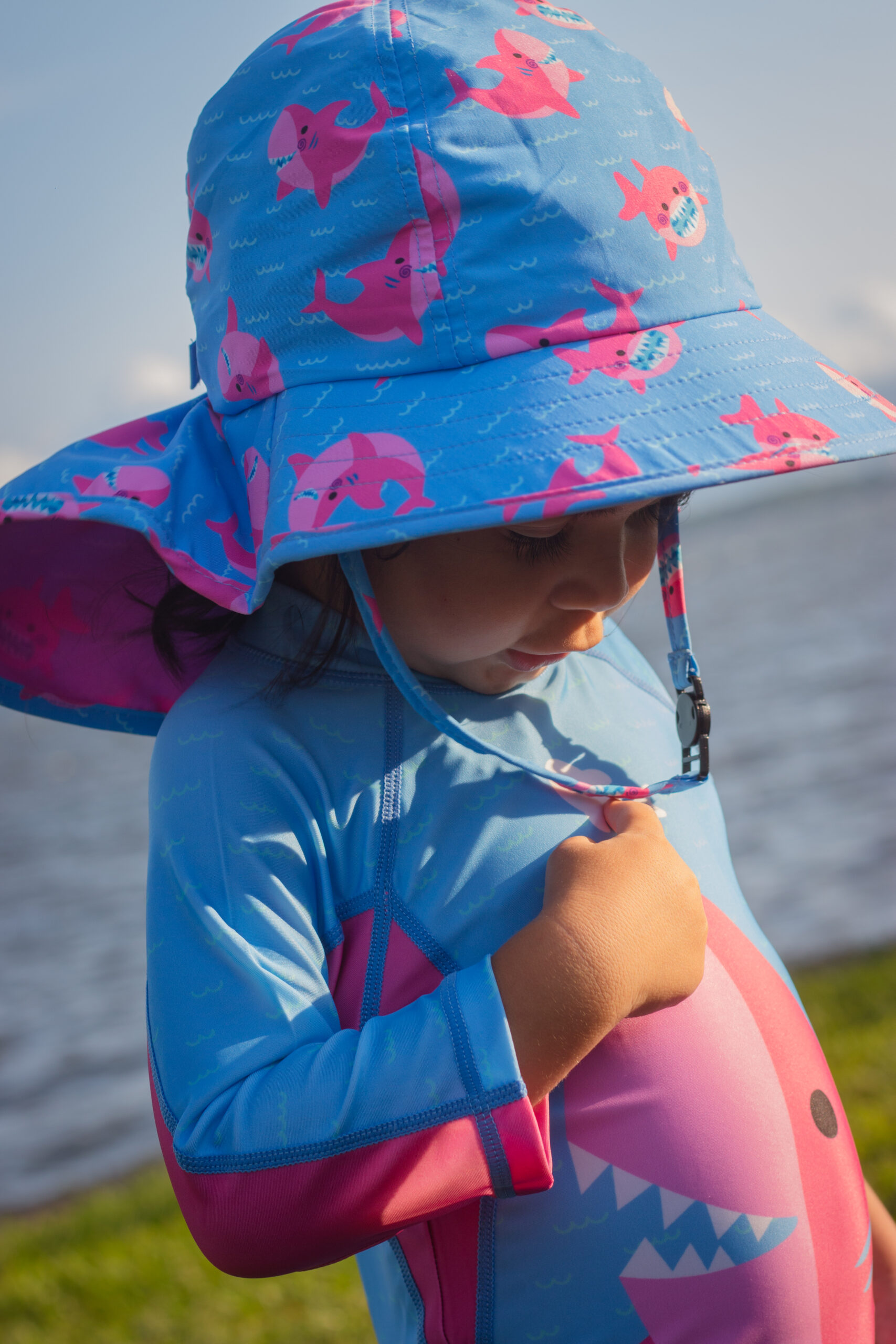 Zoocchini surf suit upf50 pink shark για κορίτσι - Zoocchini