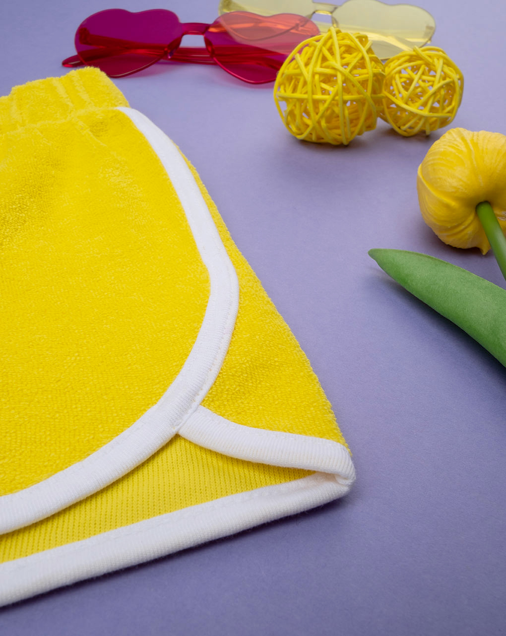 παιδικό πετσετέ σορτσάκι κίτρινο για κορίτσι - Prénatal