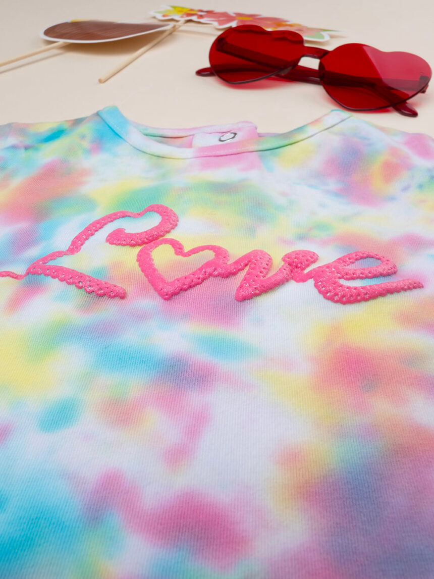 βρεφικό t-shirt tie&dye πολύχρωμο love για κορίτσι - Prénatal