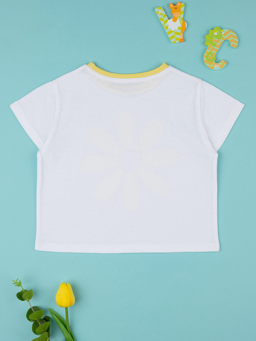 παιδικό t-shirt λευκό με μαργαρίτα για κορίτσι - Prénatal