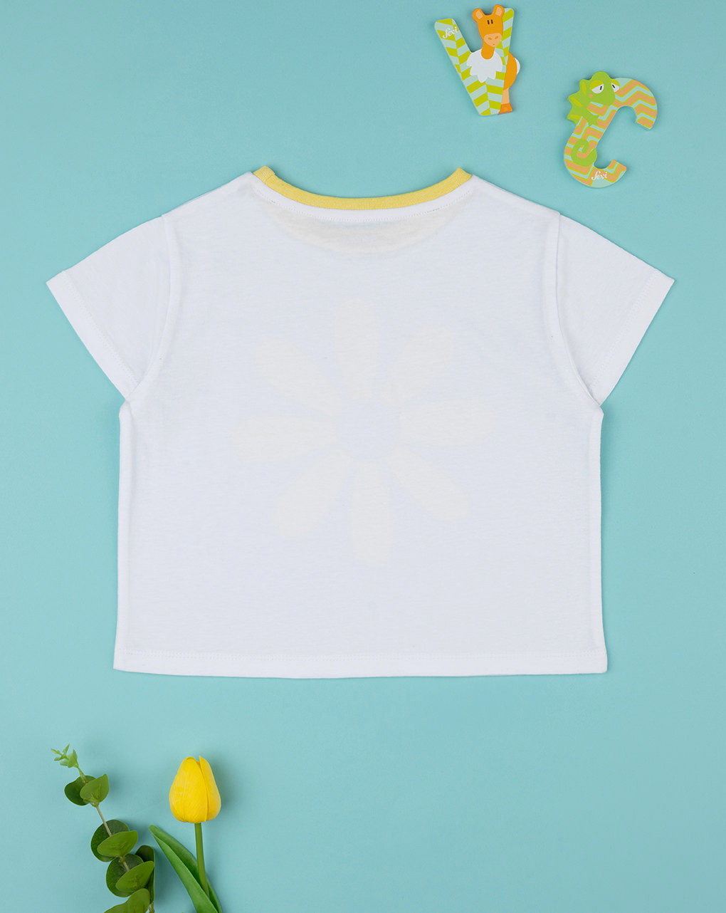 παιδικό t-shirt λευκό με μαργαρίτα για κορίτσι - Prénatal