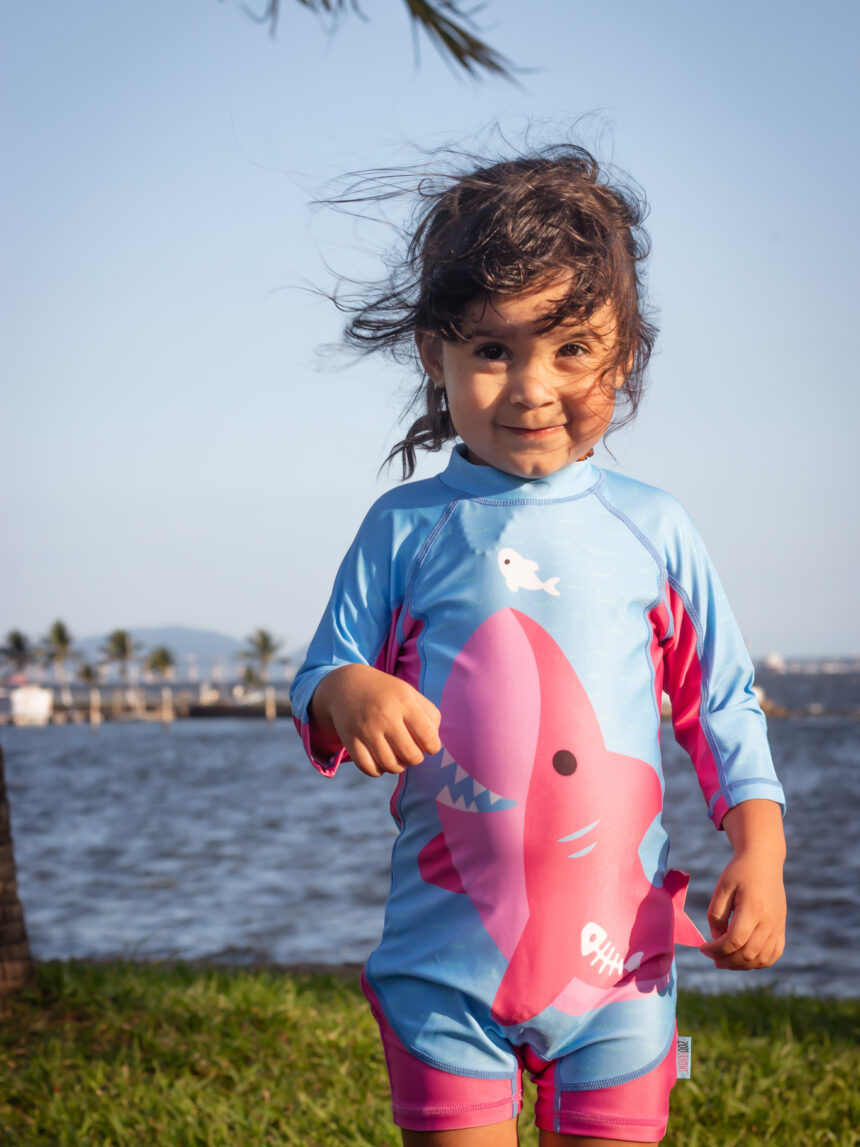 Zoocchini surf suit upf50 pink shark για κορίτσι - Zoocchini