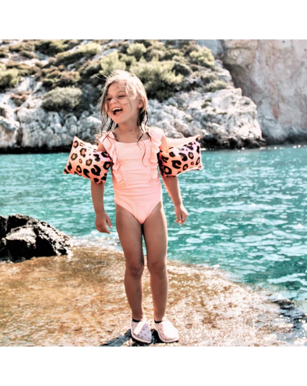 Swim essentials: μπρατσάκια 0-2 ετών "rose gold leopard" swe-2020se34 - Swim Essentials