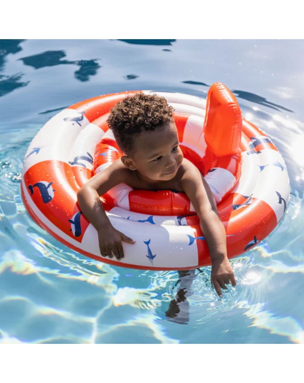 Swim essentials: σωσίβιο ⌀69εκ. 0-1 ετών "red-white whale life boy" swe-2020se153 - Swim Essentials
