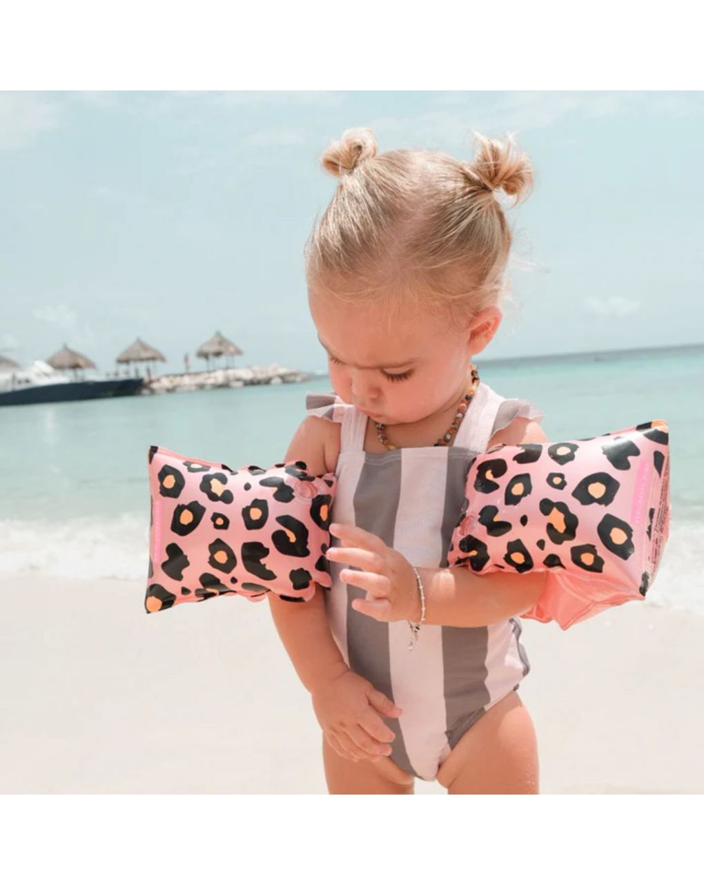 Swim essentials: μπρατσάκια 0-2 ετών "rose gold leopard" swe-2020se34 - Swim Essentials