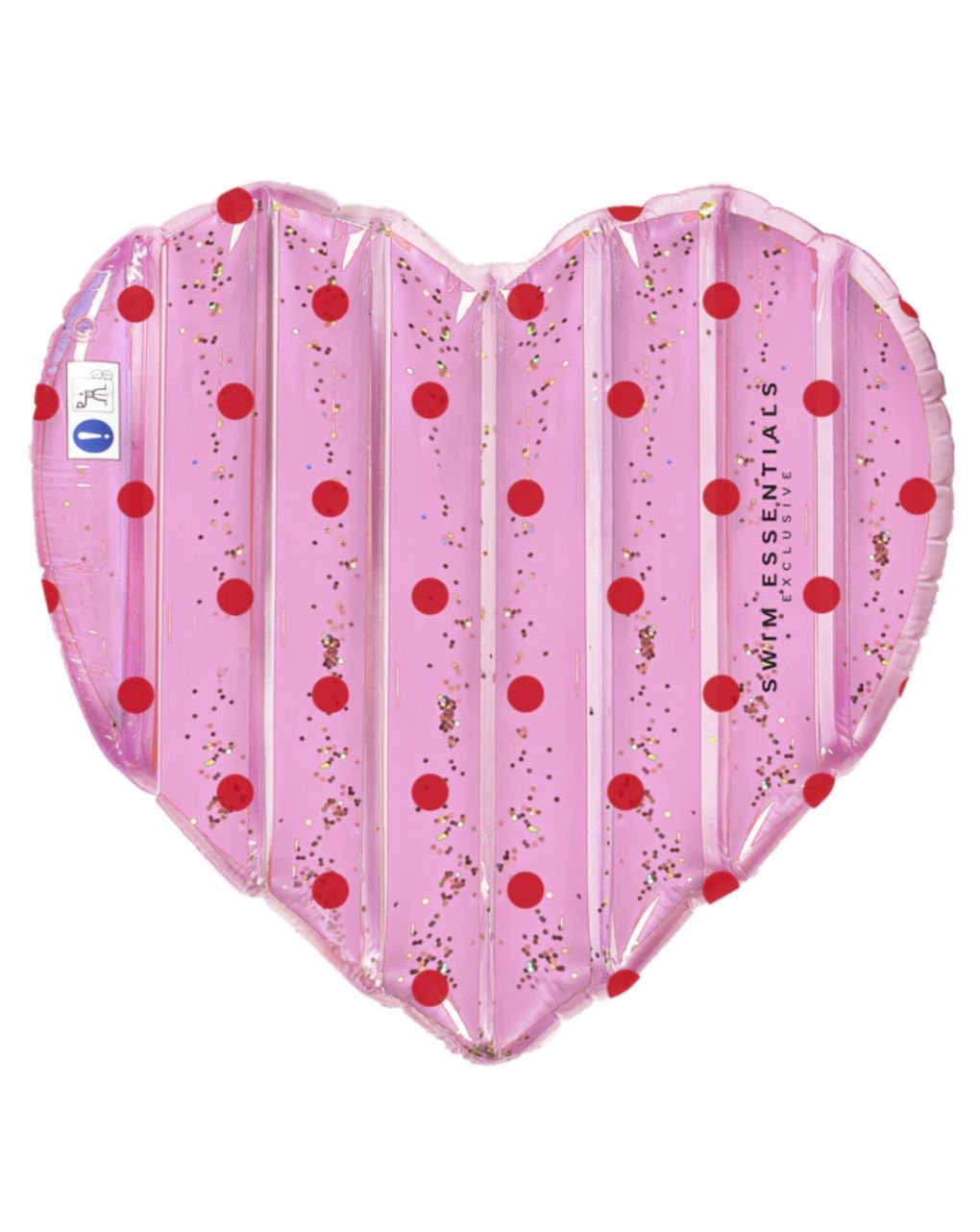 Swim essentials: στρώμα θαλάσσης σχήμα καρδιάς 150x100εκ. "pink with red dots heart" swe-2020se46