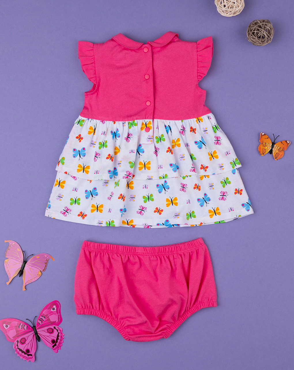 βρεφικό φόρεμα φούξια sweet butterfly για κορίτσι - Prénatal