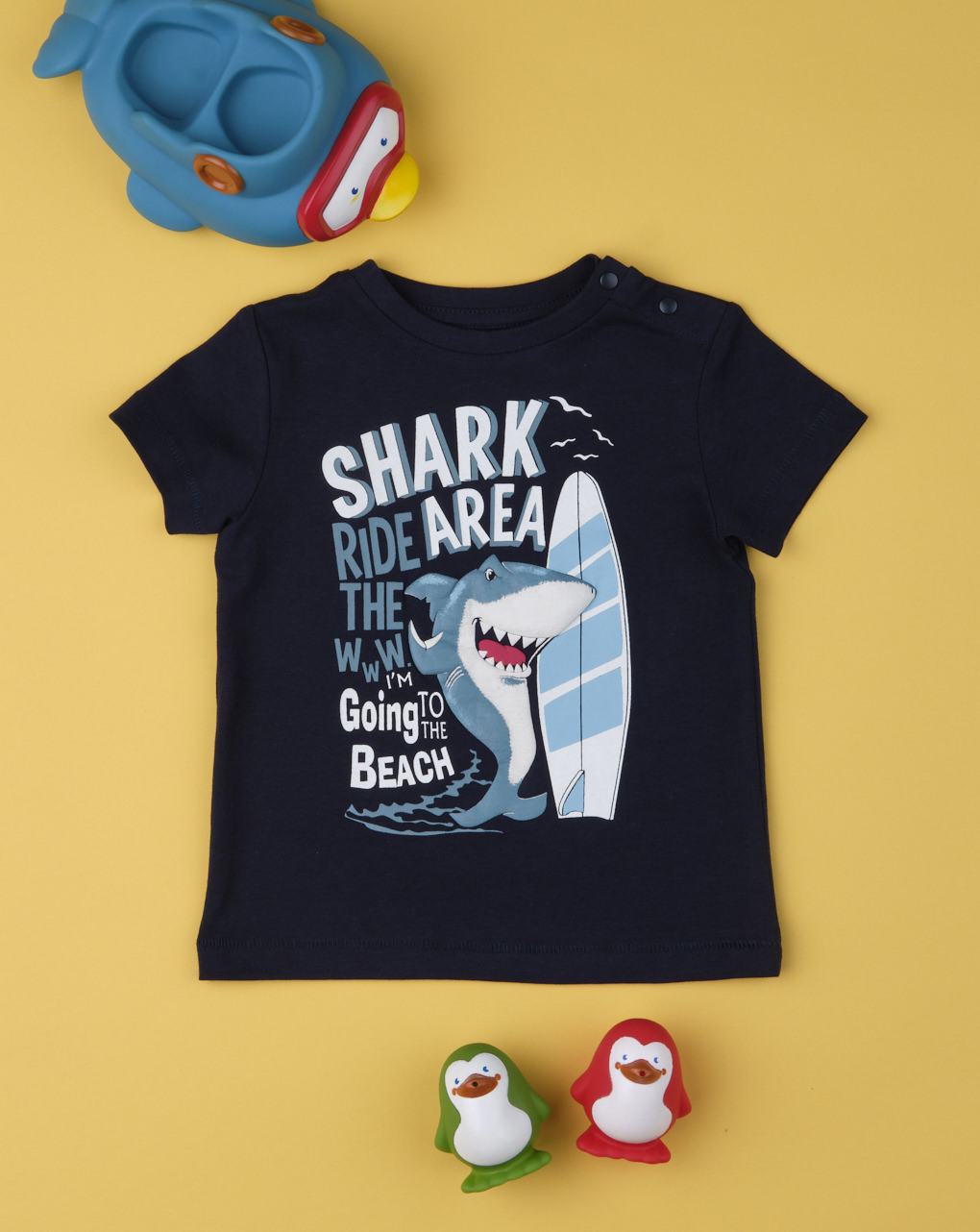T-shirt μπλε με καρχαρία για αγόρι - Prénatal