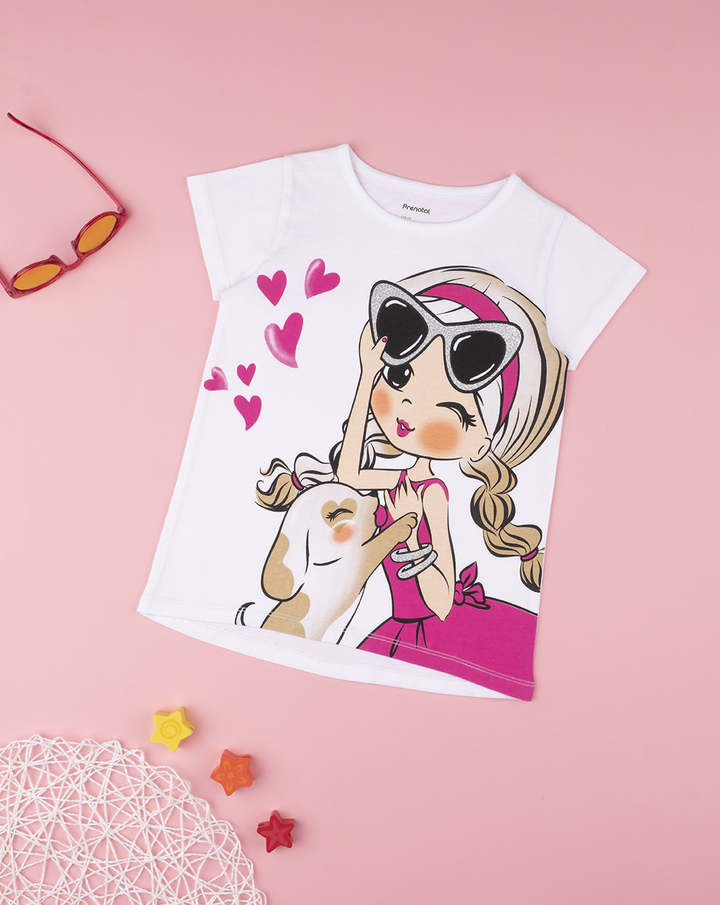 παιδικό t-shirt fashion λευκό για κορίτσι - Prénatal