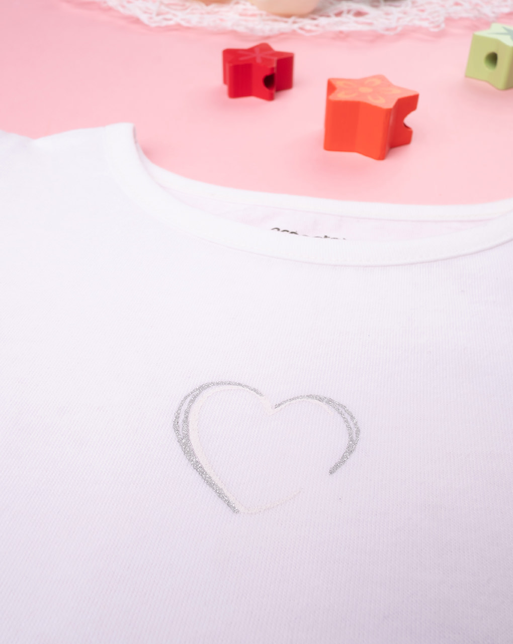 παιδικό t-shirt με καρδούλα λευκό  για κορίτσι - Prénatal