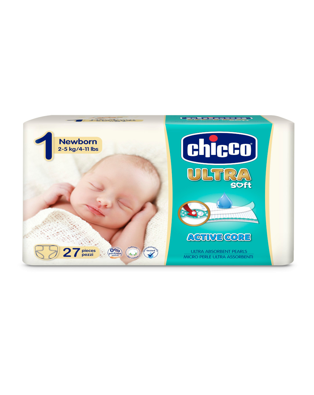 Chicco Pannolini Ultra Soft Tg 1 2 5 Kg Pacco Singolo 27 Pz Prenatal Store Online