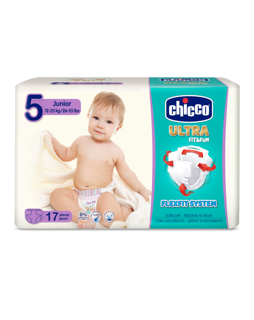 Chicco Pannolini Ultra Soft Tg 5 12 25 Kg Pacco Singolo 17 Pz Prenatal Store Online