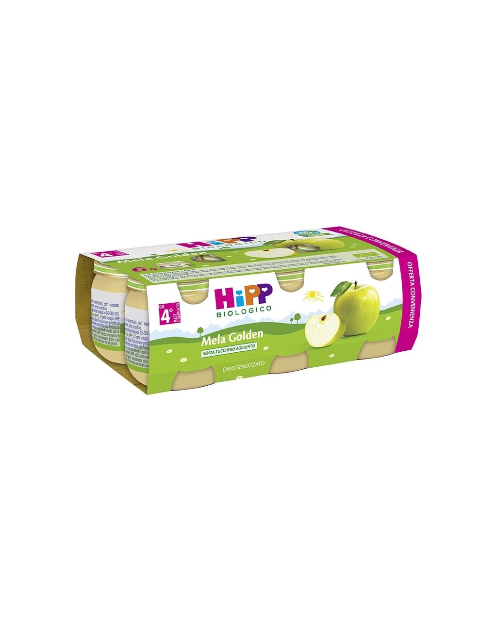 Hipp - omogeneizzato mela golden 100% 6x80g - Hipp