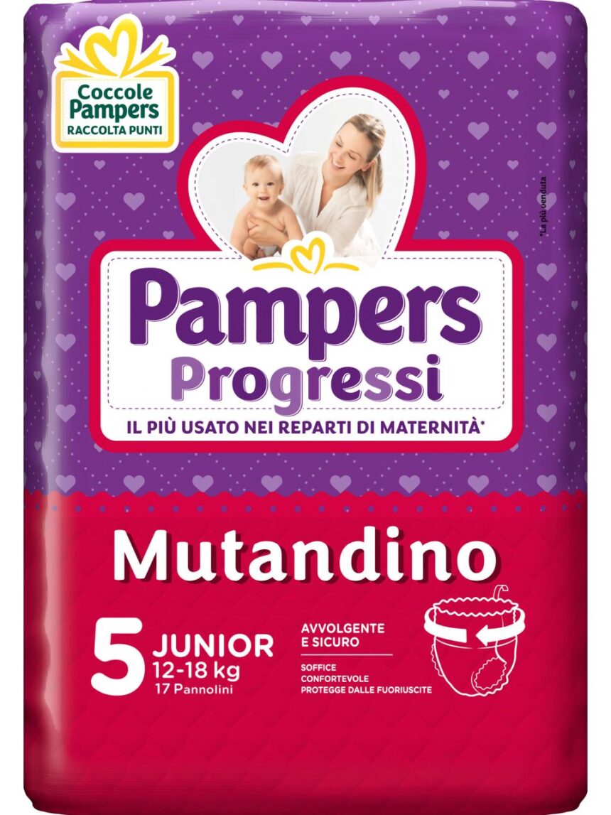 Pampers - pannolini progressi mutandino tg. 5 (17 pz) - Pampers