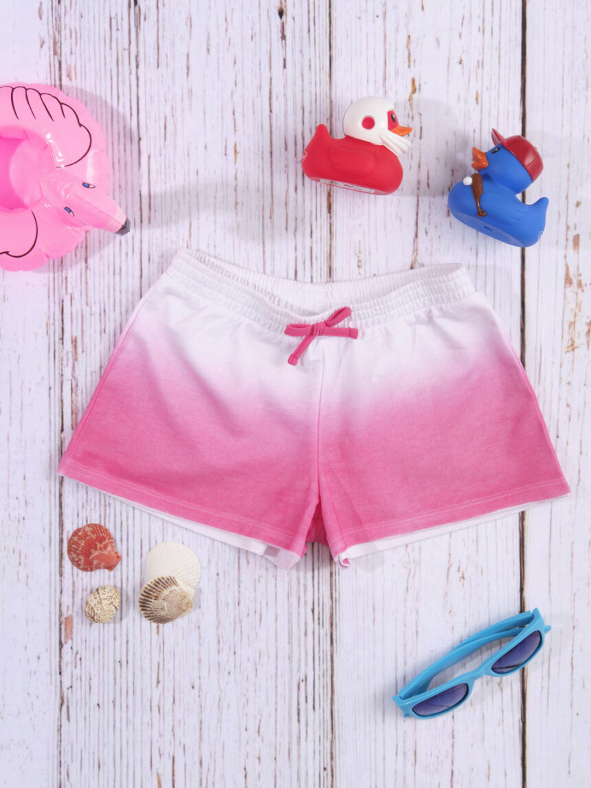 Shorts jersey effetto sfumato bianco/rosa - Essential by Prénatal