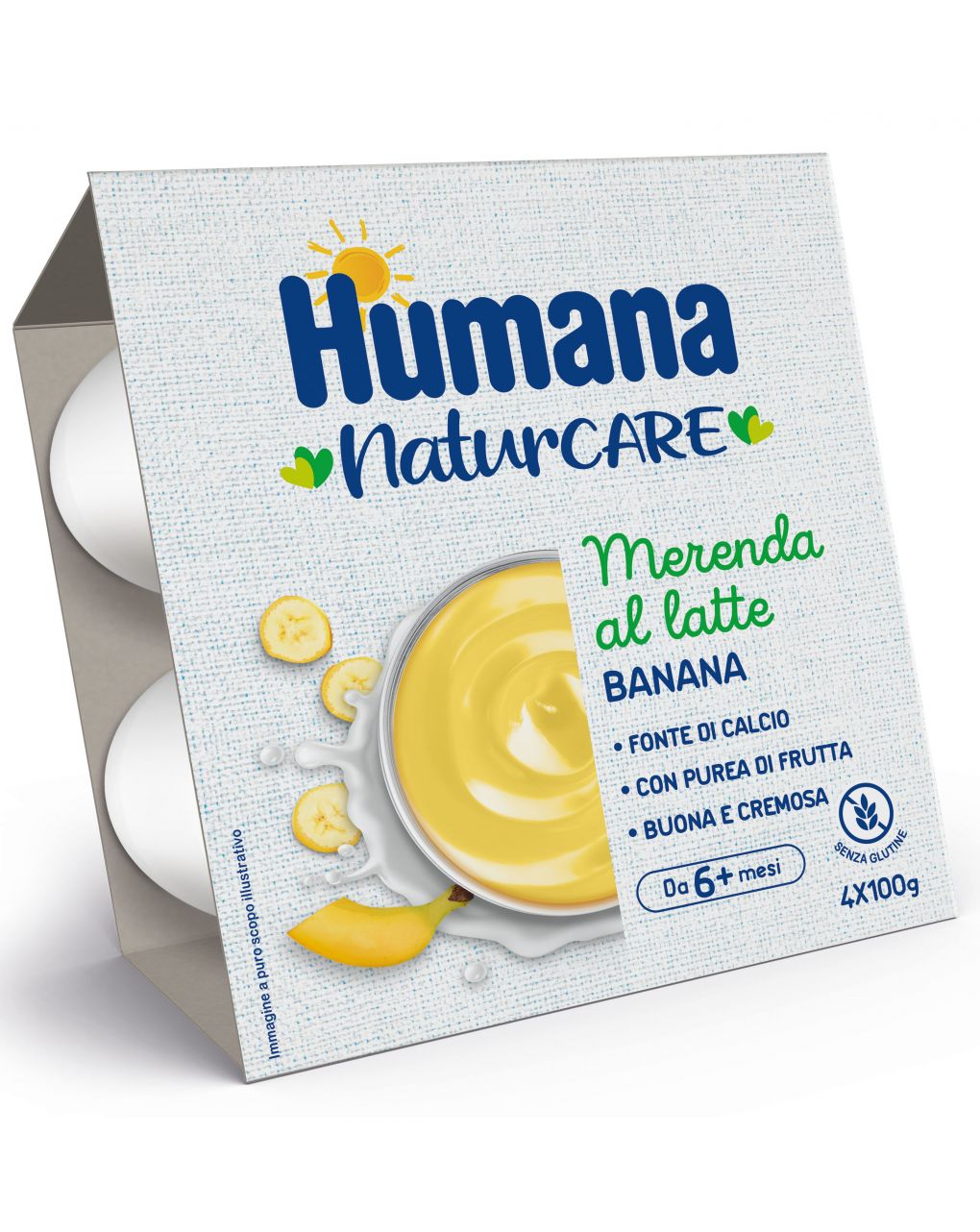 Humana merenda latte banana 4x100gr - Humana