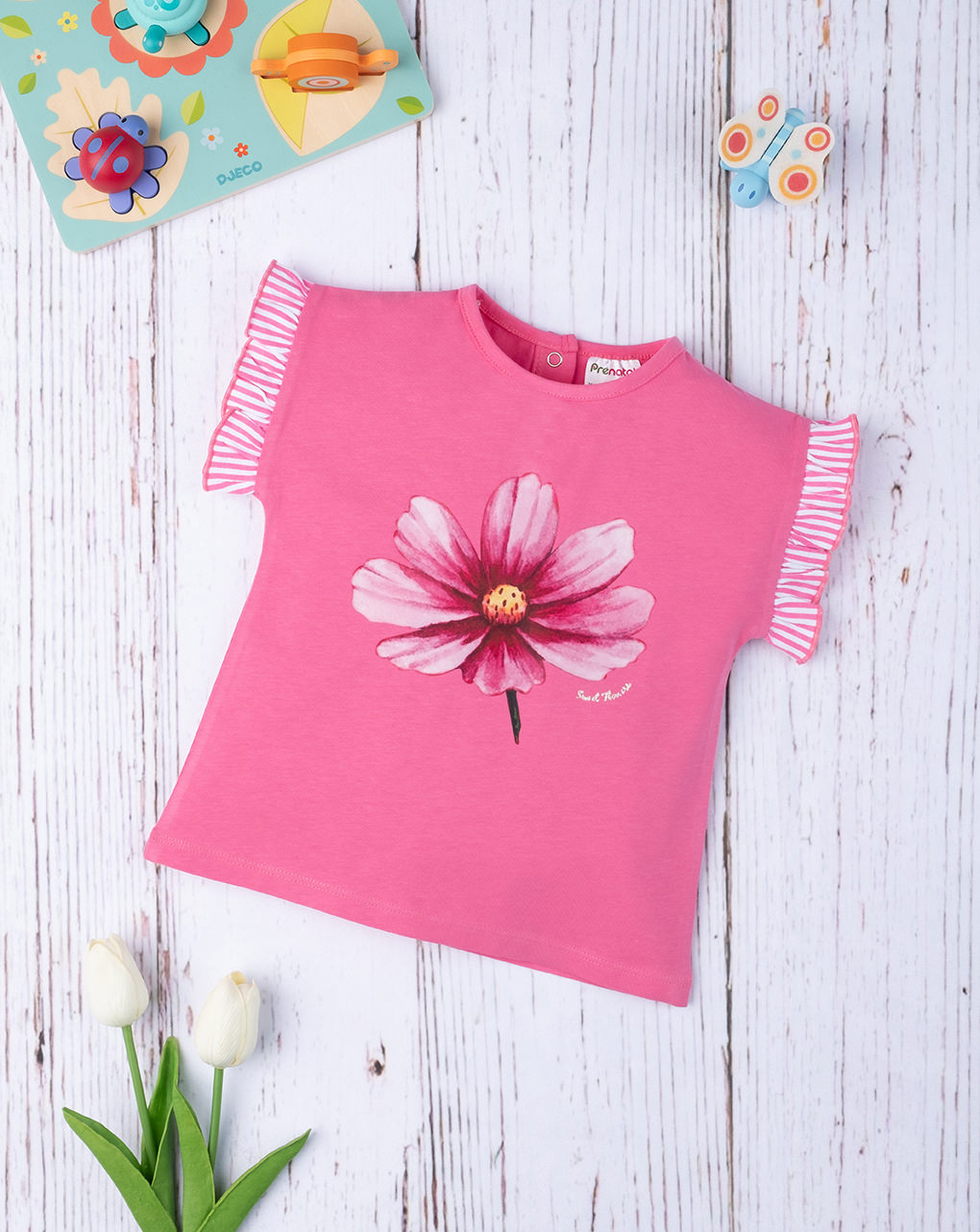 T-shirt girl "flower" pink - Prénatal