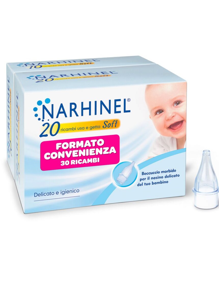 Narhinel - ricambi per aspiratore nasale soft - 20+10 pezzi - Narhinel