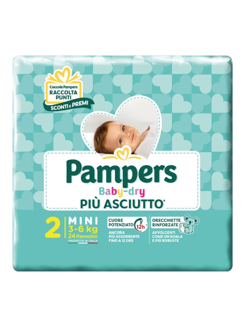 Pampers baby dry mini (3-6kg) - 24 pz - Pampers