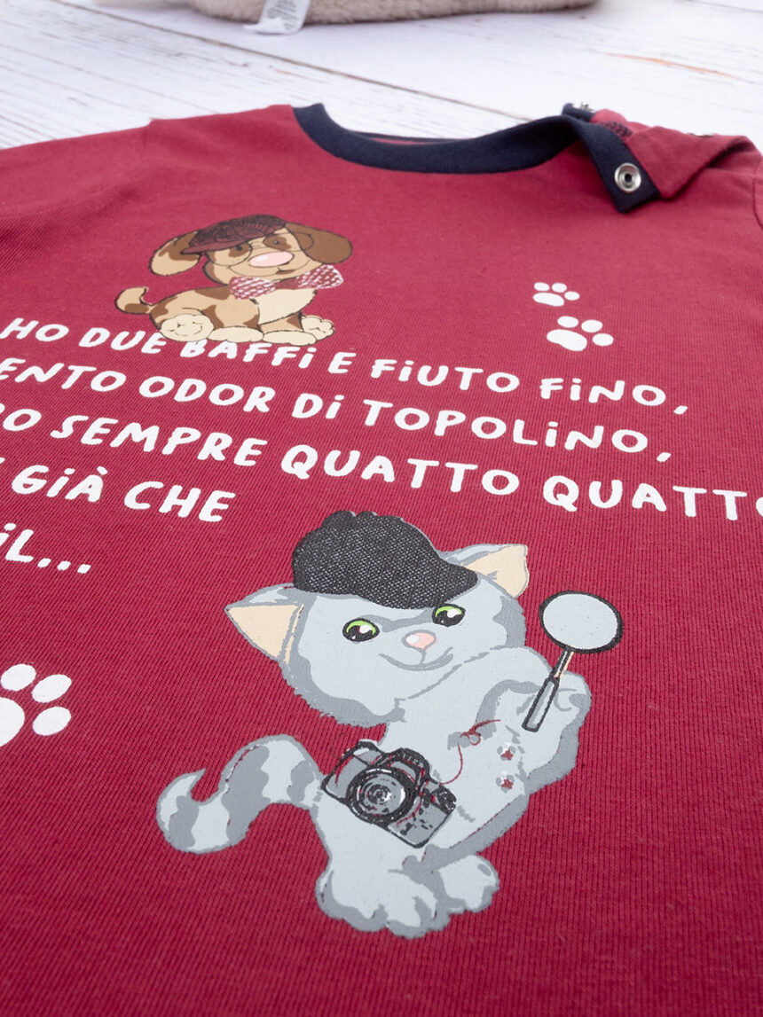T-shirt bimbo bordeaux "gatto" - Prénatal