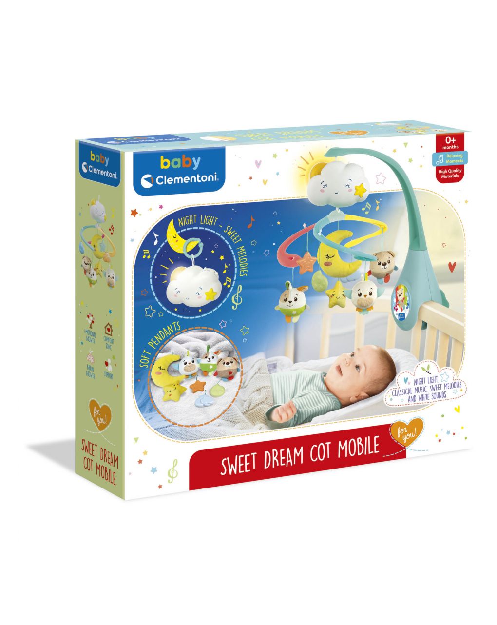 Baby clementoni - sweet and dream cot mobile, giostrina culla o lettino -  Prénatal Store Online