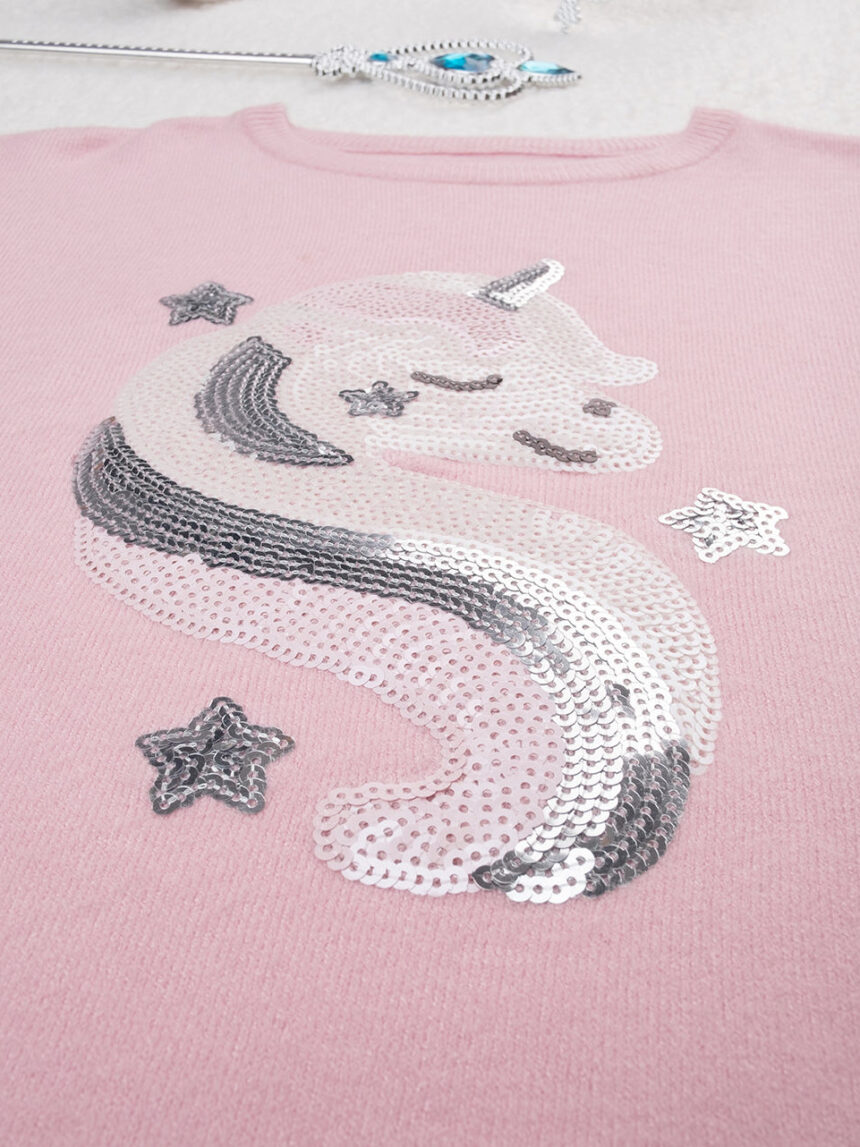 Maglia tricot bimba rosa paillettes - Prénatal