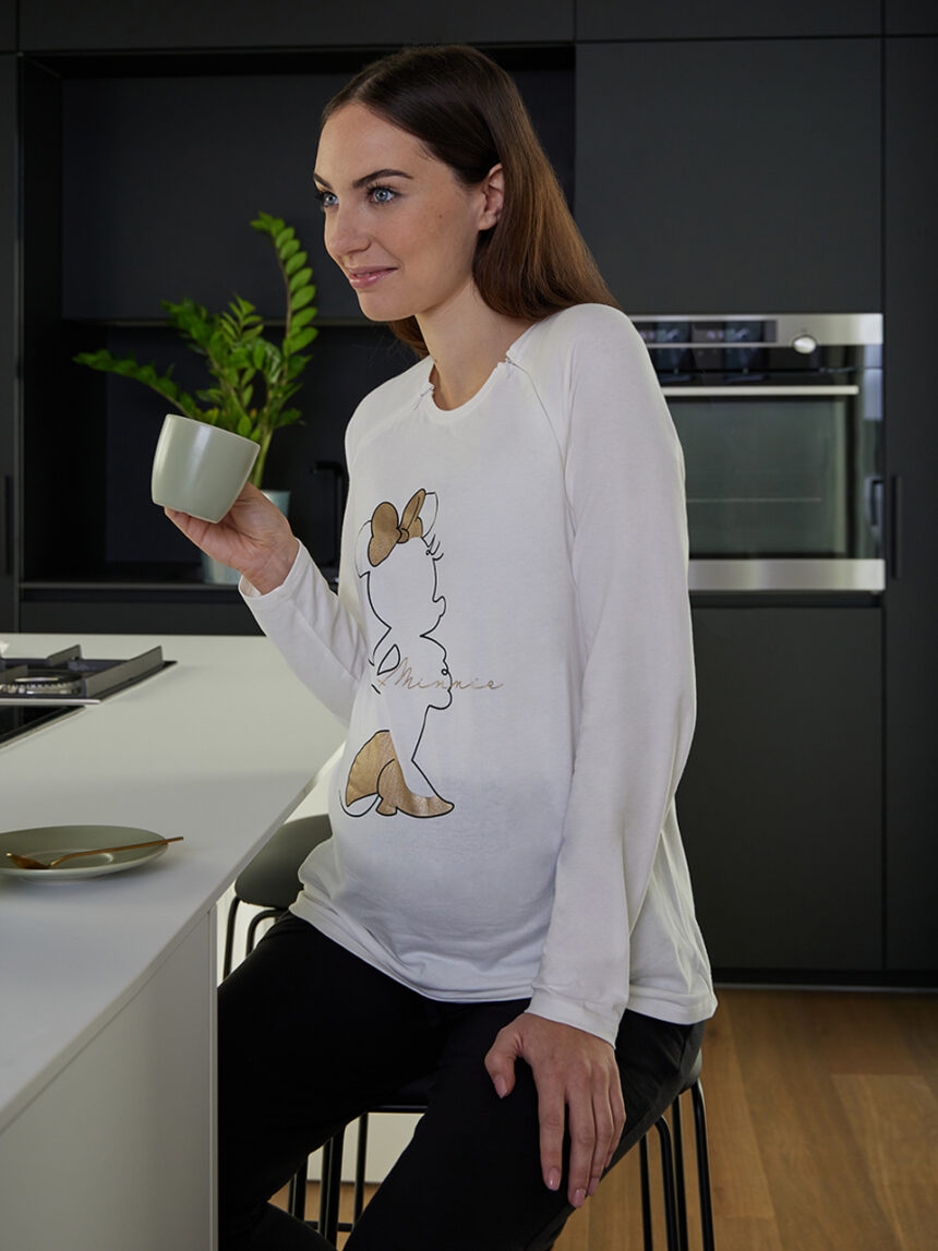 T-shirt premaman allattamento con stampa minnie - Prénatal
