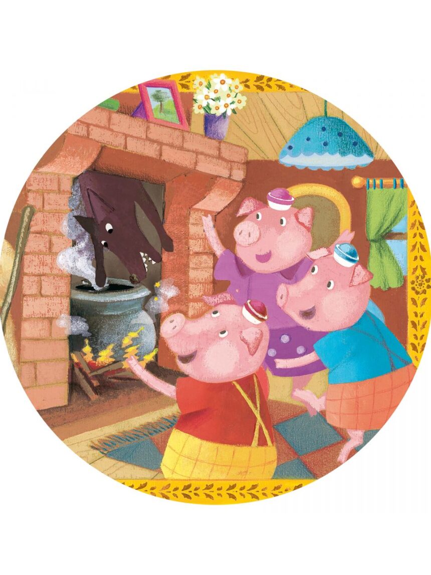 Puzzle sagomato 24 tessere the 3 little pigs - djeco - Djeco