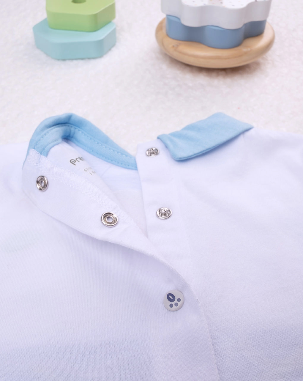 Completo jersey bimbo bianco/azzurro - Prénatal