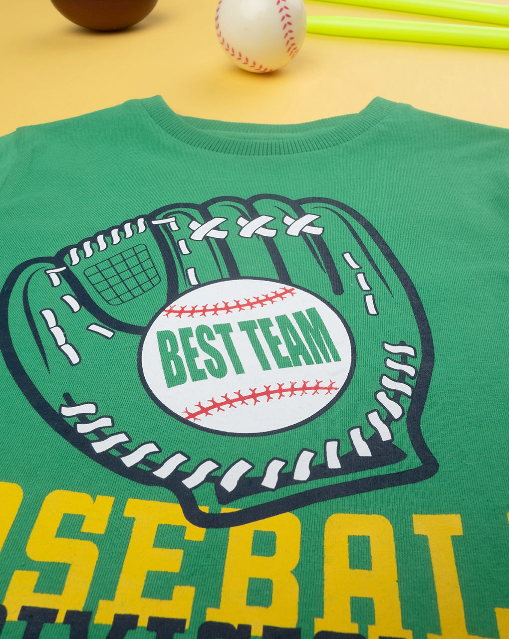 T-shirt bimbo "baseball" verde - Prénatal