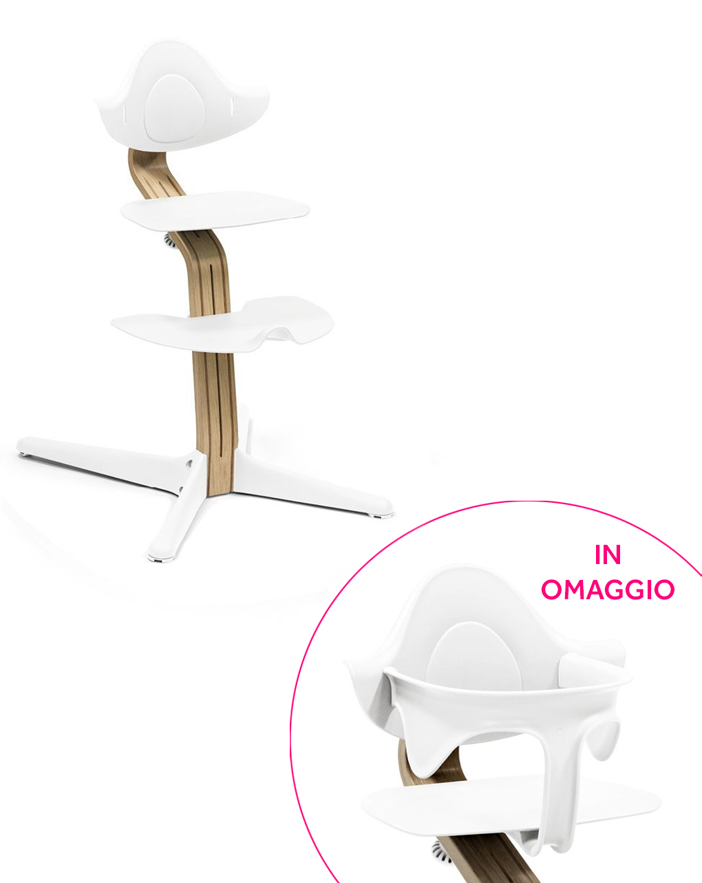 Sedia nomi oak white + baby set white in omaggio - Stokke
