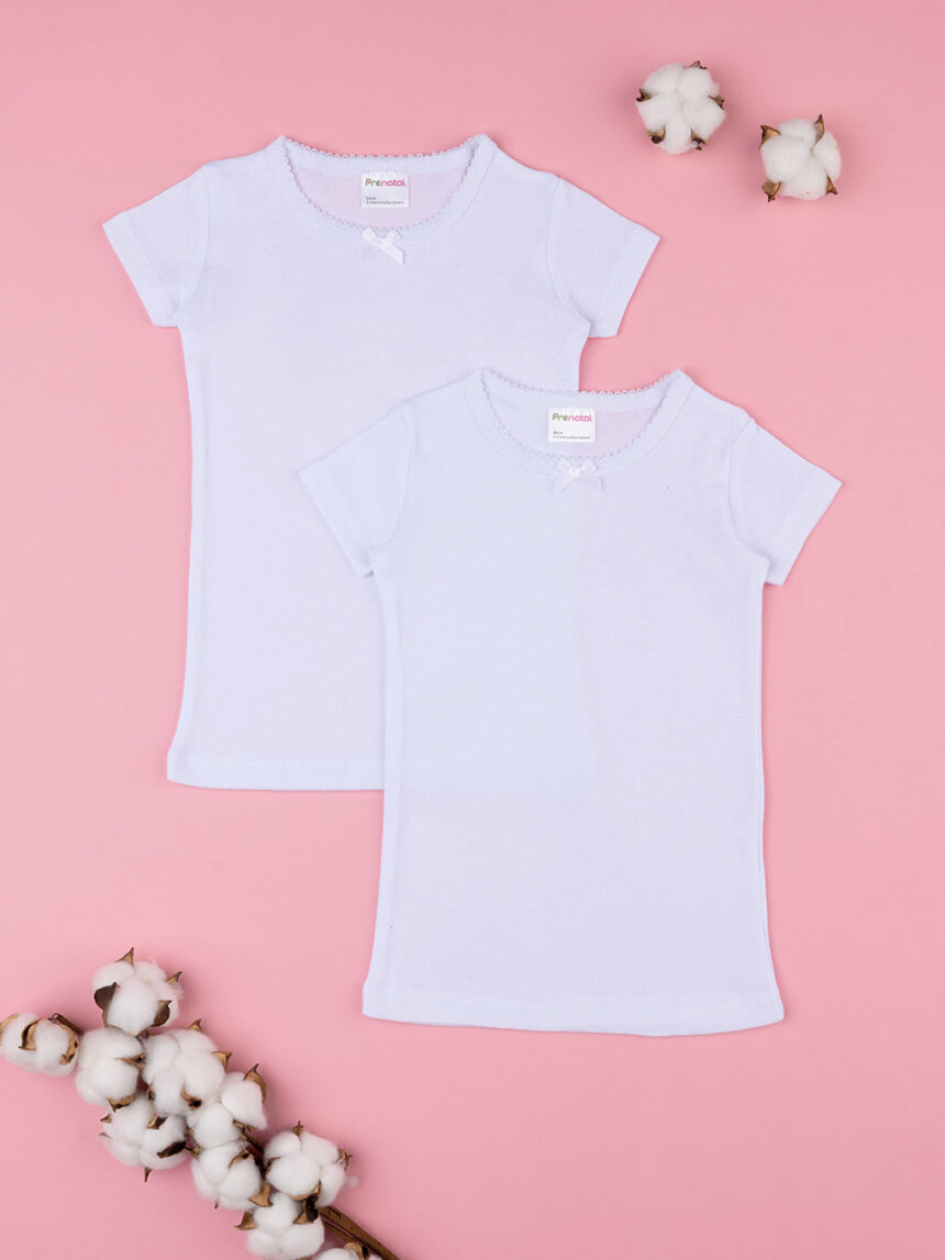 Pack 2 t-shirt intime bambina manica corta con bordo croquette - Prénatal