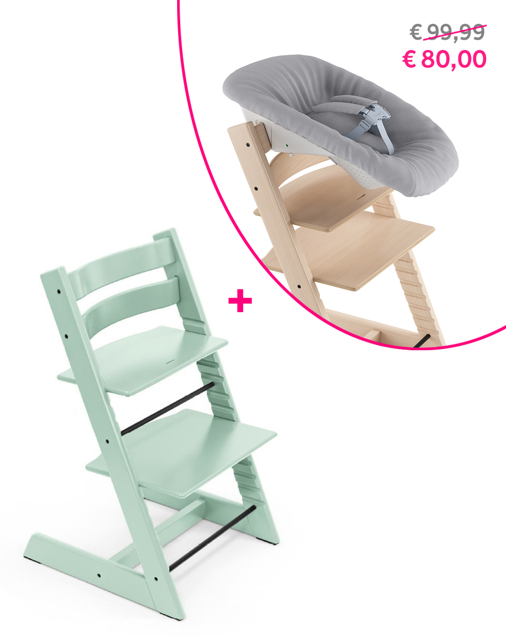 Tripp trapp soft mint + newborn set a un prezzo speciale - Stokke