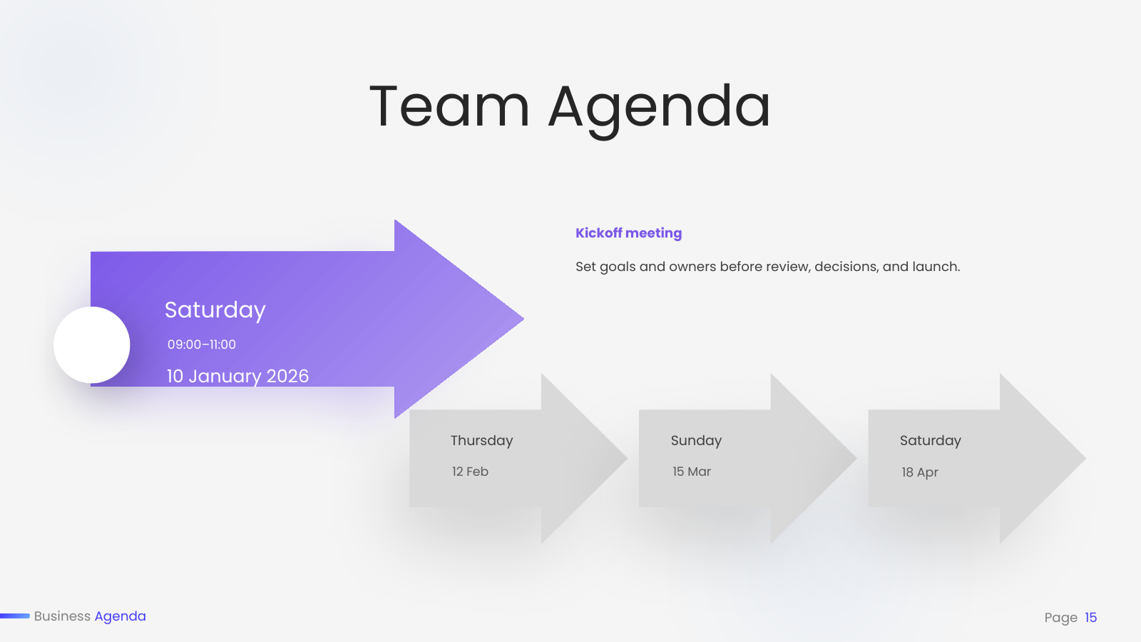 Mission Agenda Milestones