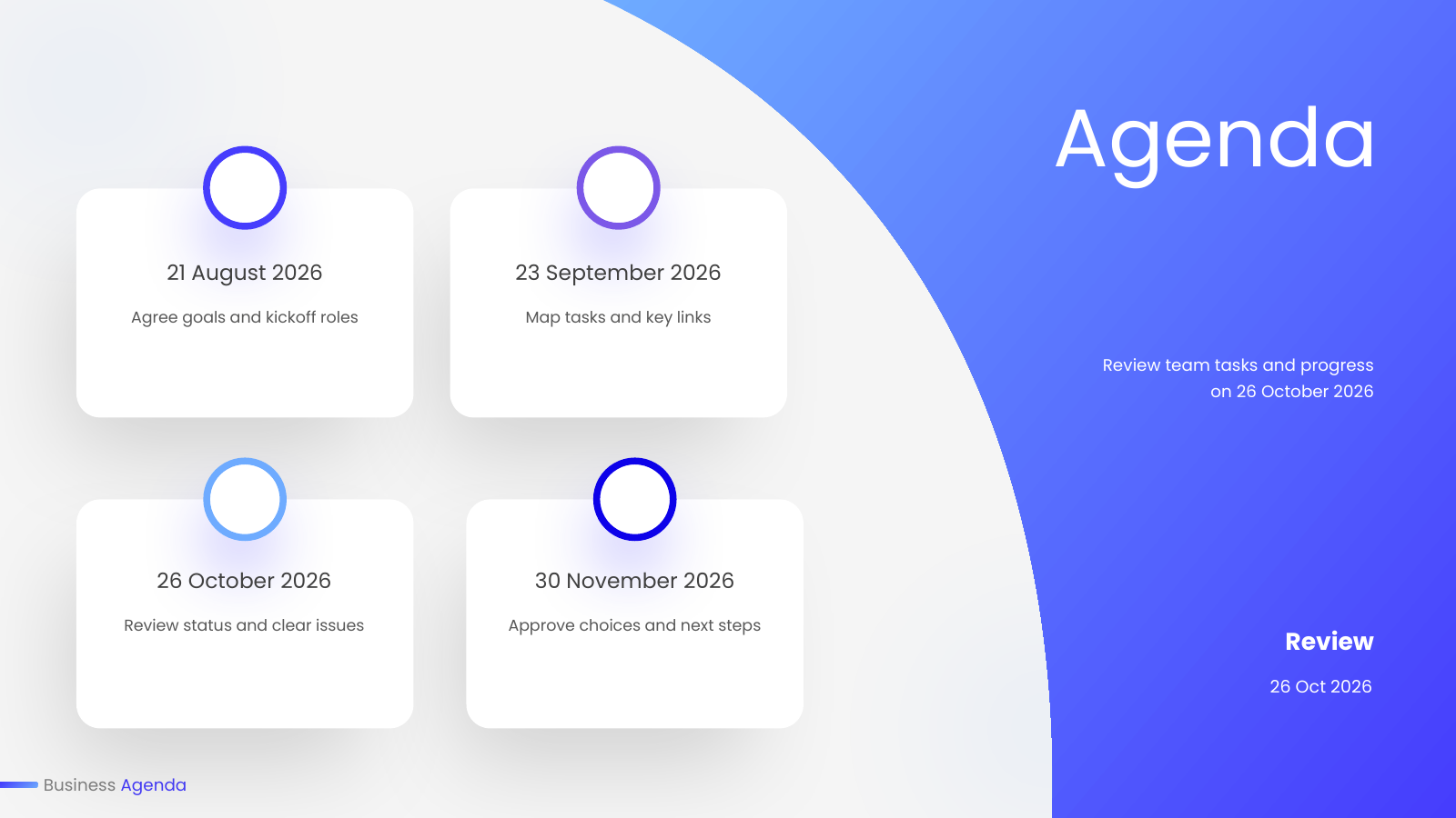 Four-Event Company Agenda