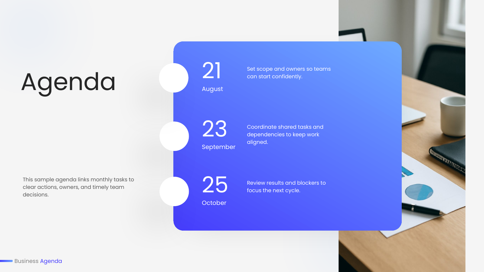 Monthly Officer Agenda