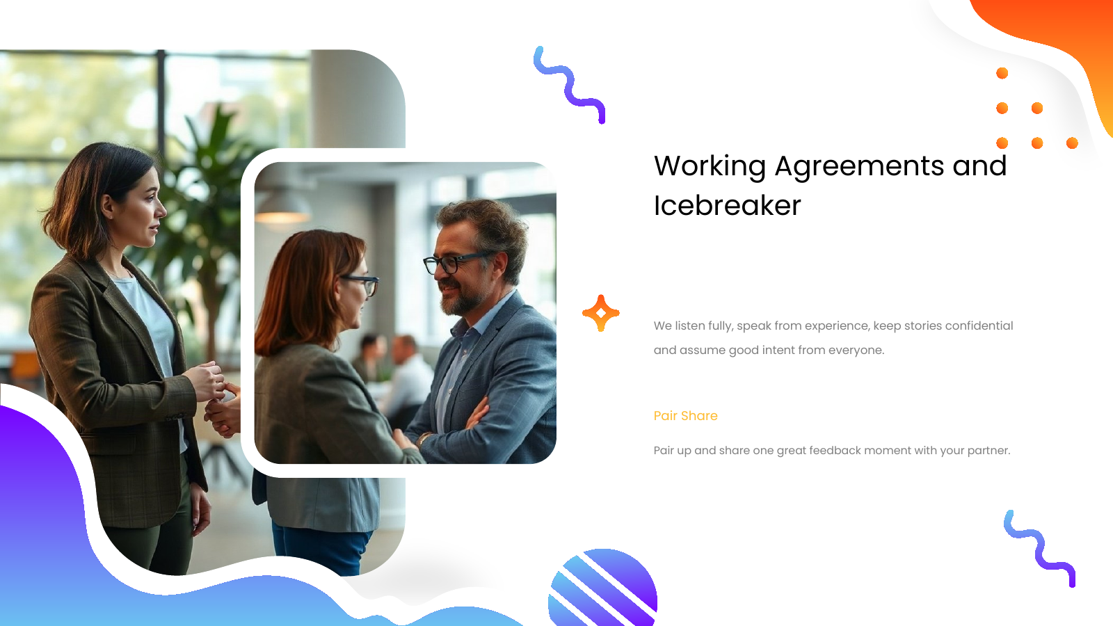 Working Agreements and Icebreaker