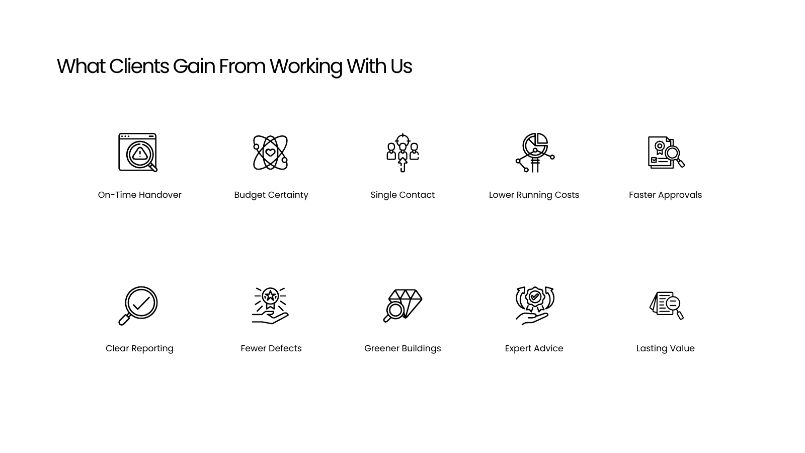 Client Benefits Icon Grid