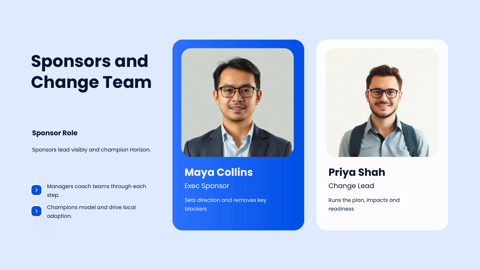 Sponsors and Change Team