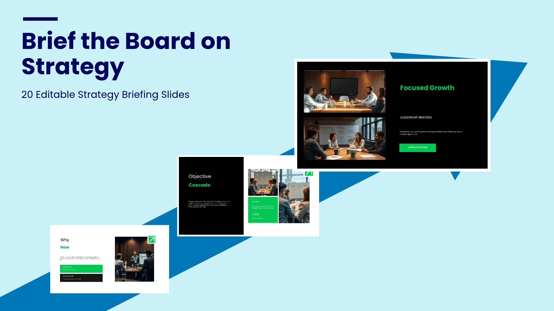 Organisation Strategy and Roadmap Briefing PowerPoint template with 20 editable dark and orange slides by Presentify