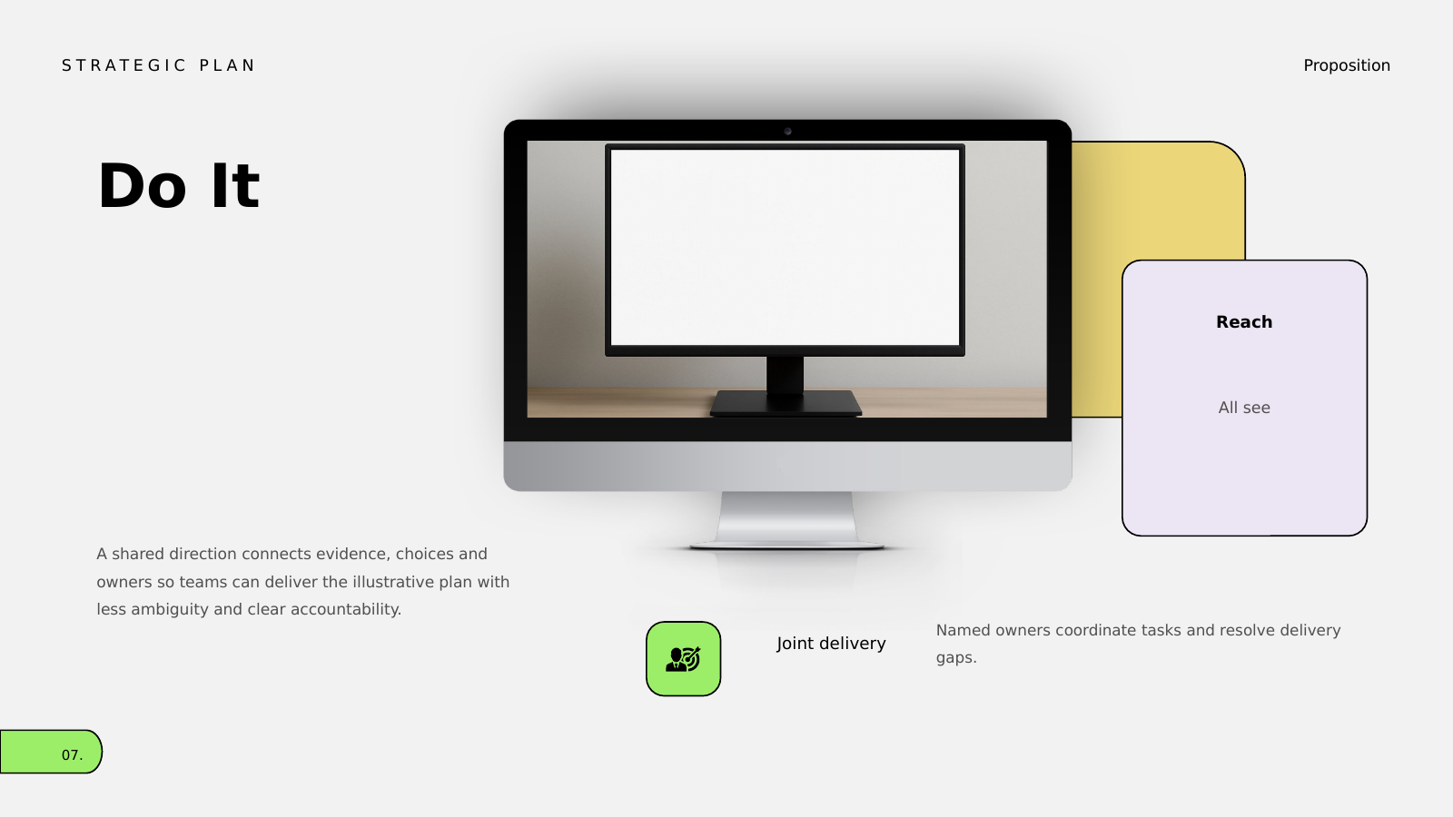 Strategic Proposition with Screen Visual