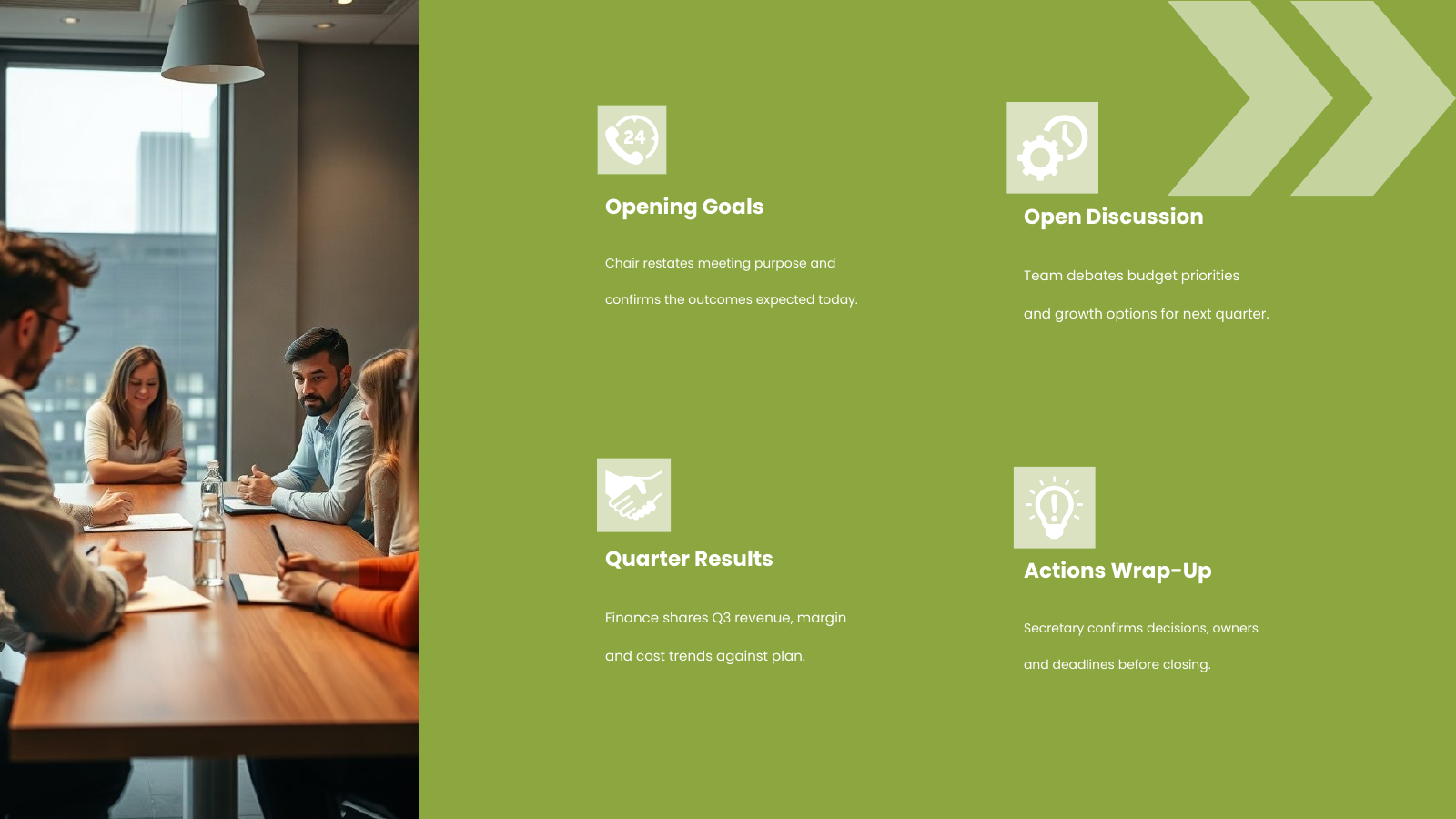 Four-Part Agenda Overview