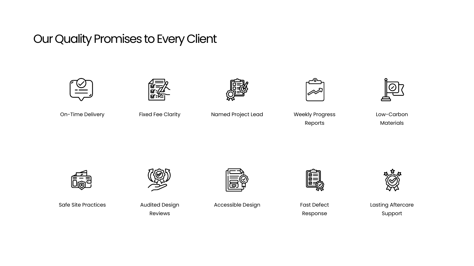 Quality Commitments Icon Grid